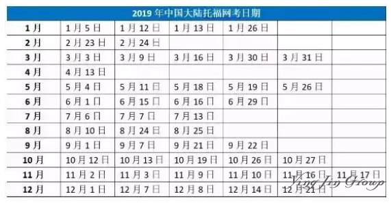 2019年托福、SAT、ACT、AP、GRE考试时间公布