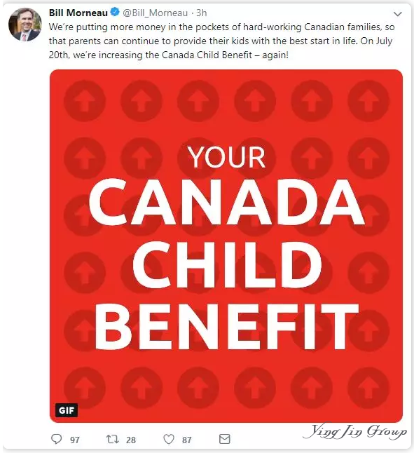 2019加拿大新儿童牛奶金领取方法
