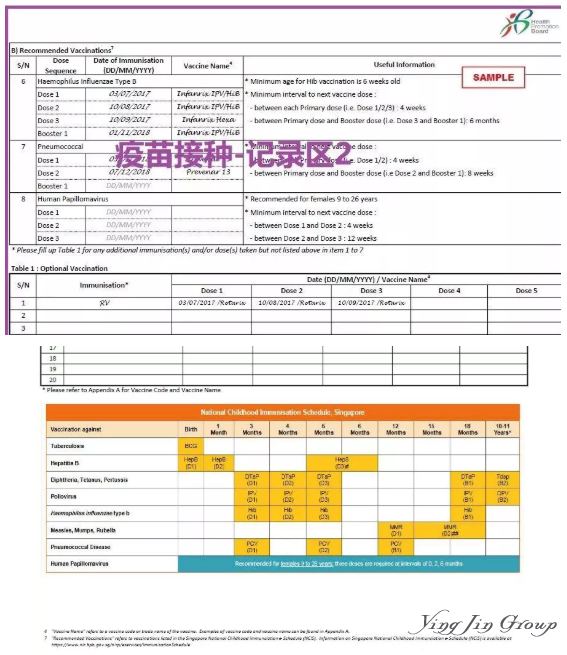 新加坡HPB-注册儿童疫苗证明流程