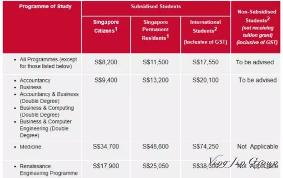 2019新加坡小学中学大学学费汇总