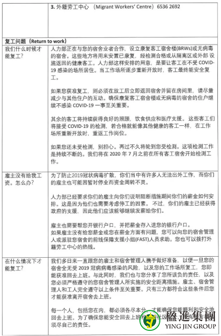新加坡人力部详解近期外籍工人常见问题