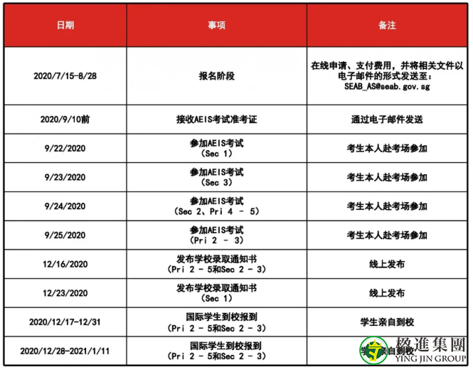 新加坡2020年AEIS考试时间确定：9月22日至25日举行，7月15日开放申请通道！