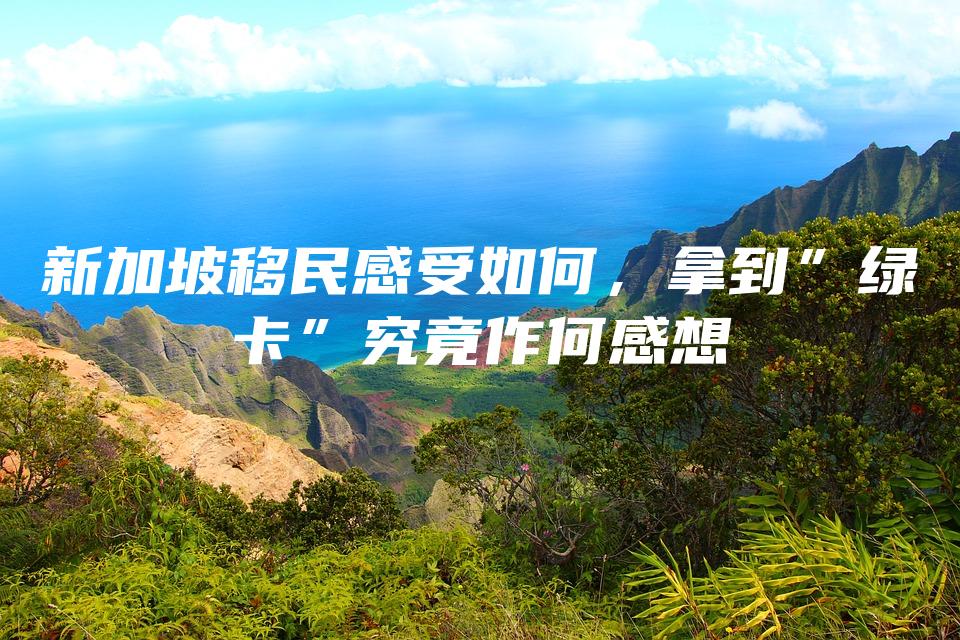新加坡移民感受如何，拿到”绿卡”究竟作何感想