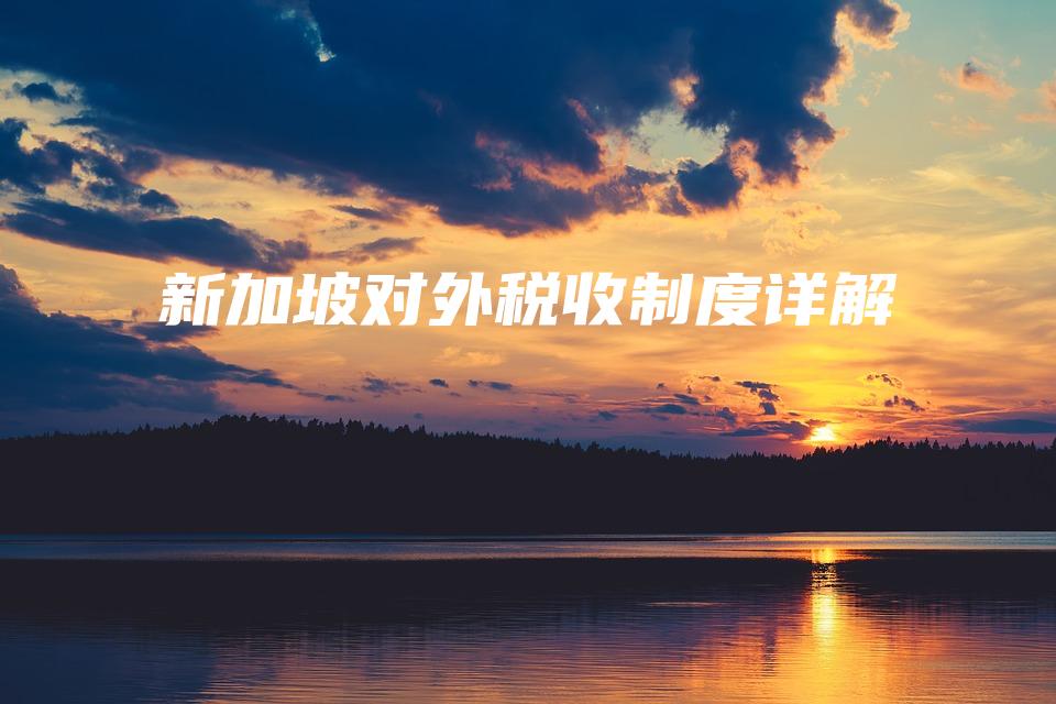 新加坡对外税收制度详解