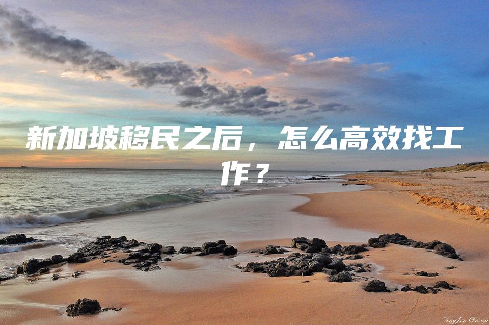 新加坡移民之后，怎么高效找工作？