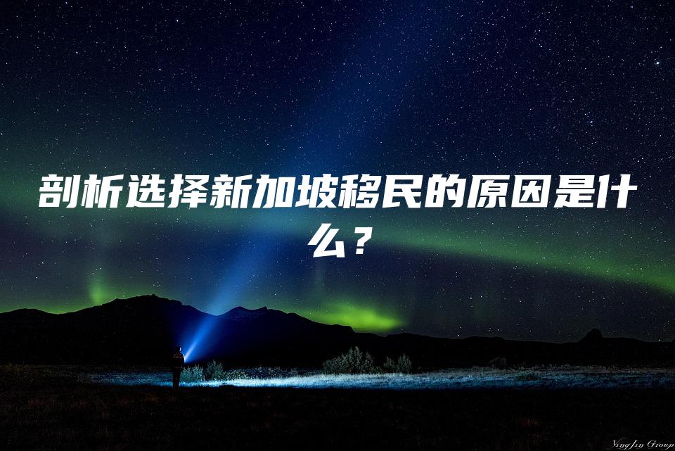 剖析选择新加坡移民的原因是什么？