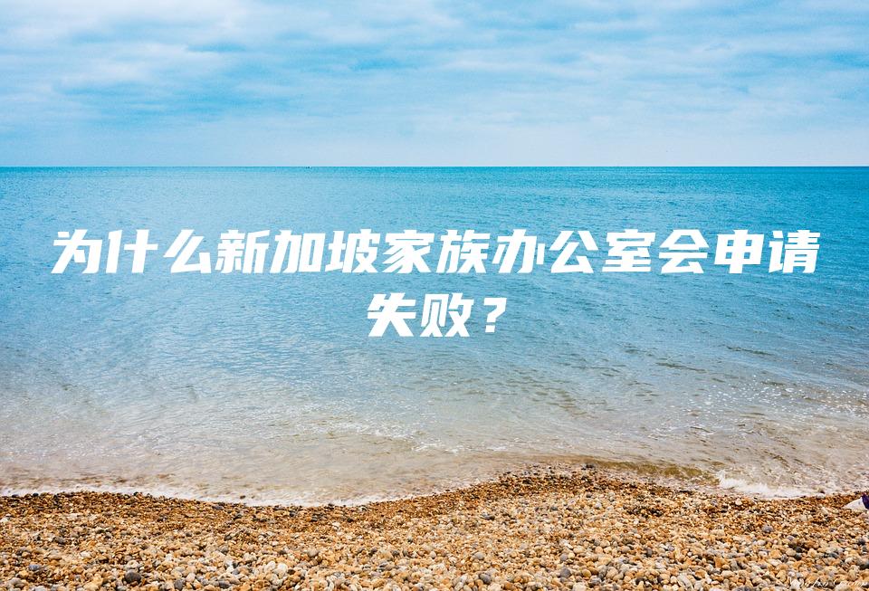 为什么新加坡家族办公室会申请失败？