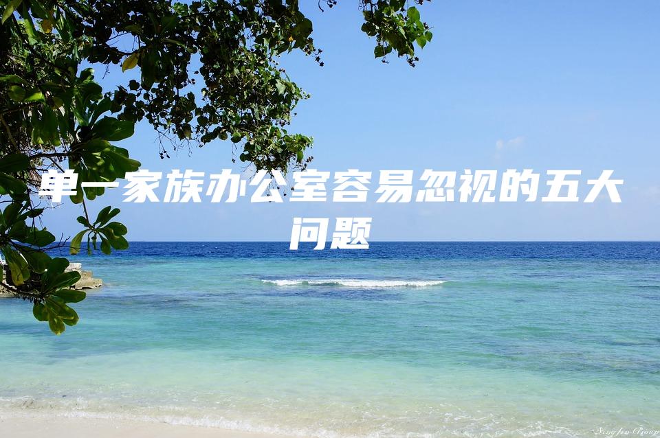 单一家族办公室容易忽视的五大问题