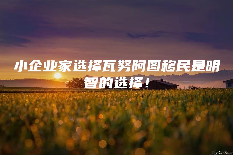 小企业家选择瓦努阿图移民是明智的选择！