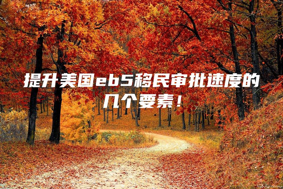 提升美国eb5移民审批速度的几个要素！