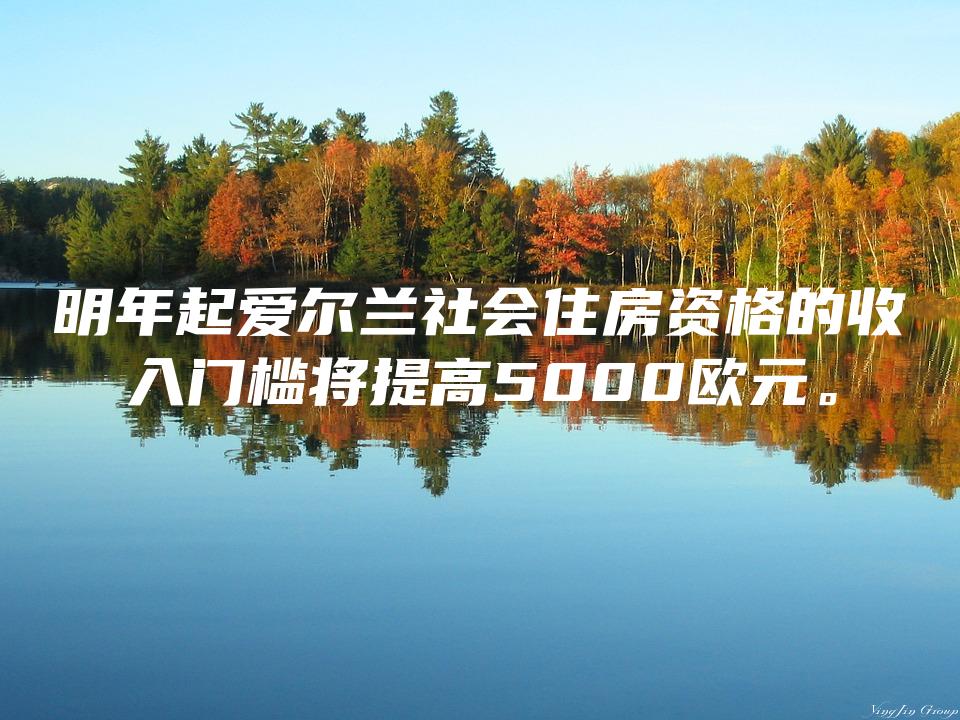 明年起爱尔兰社会住房资格的收入门槛将提高5000欧元