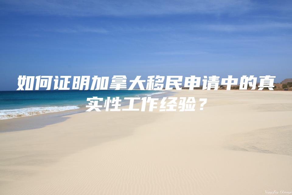 如何证明加拿大移民申请中的真实性工作经验？
