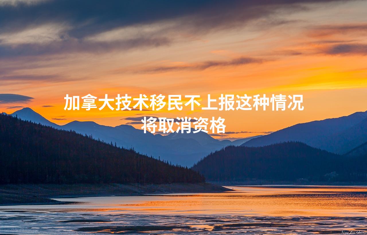 加拿大技术移民不上报这种情况将取消资格