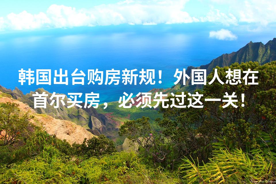 韩国出台购房新规！外国人想在首尔买房，必须先过这一关！