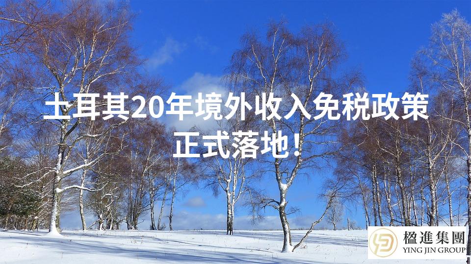 土耳其20年境外收入免税政策正式落地！